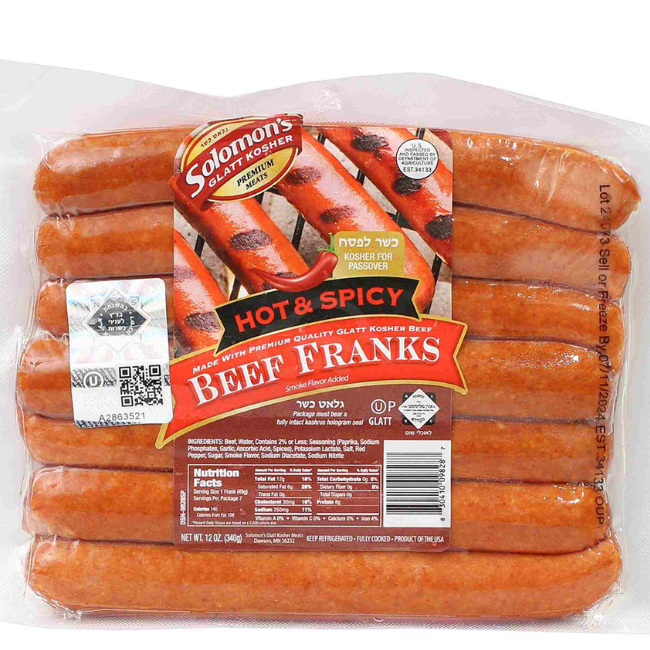 Solomon's Hot & Spicy Beef Franks